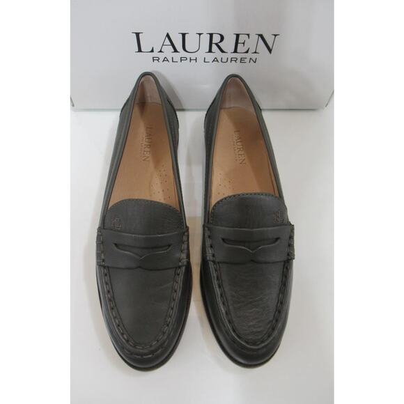 Women's LAUREN Ralph Lauren Wynnie Leather Penny Loafer Olive Green - Picture 6 of 11